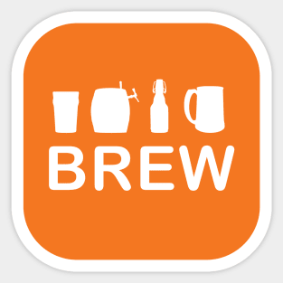 Brew Homebrewing Beer Drinker Logo Sticker